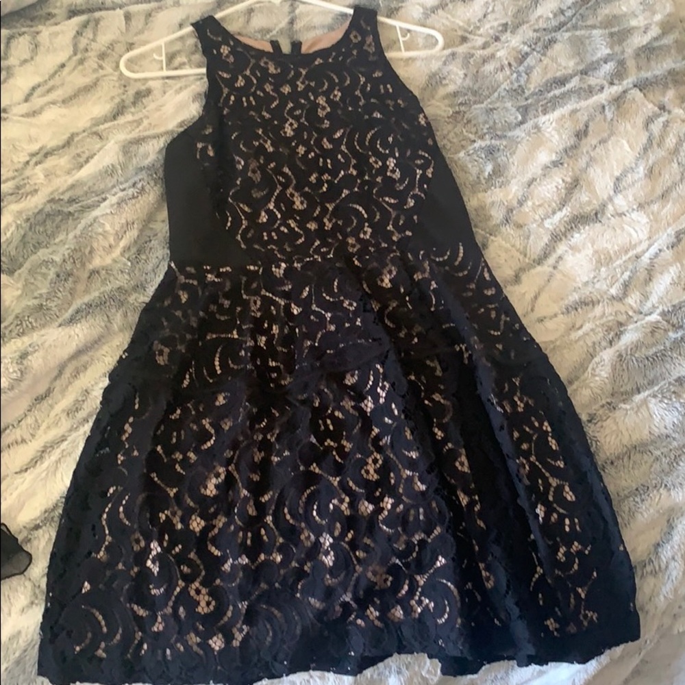 Mossimo Black Lace Dress with Nude Underlay